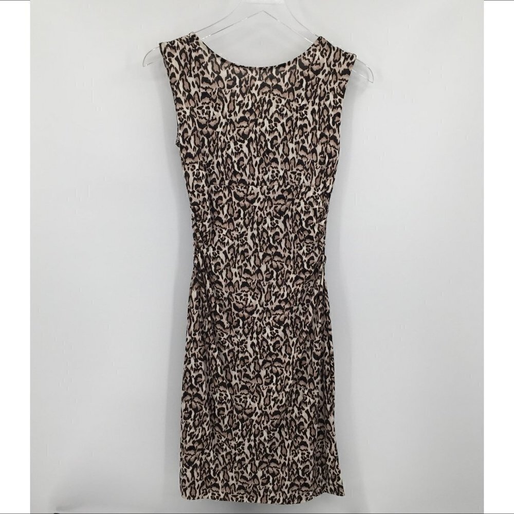 DVF Diane von Furstenberg Jolene Leopard Bark Small shift dress silk tan new 0